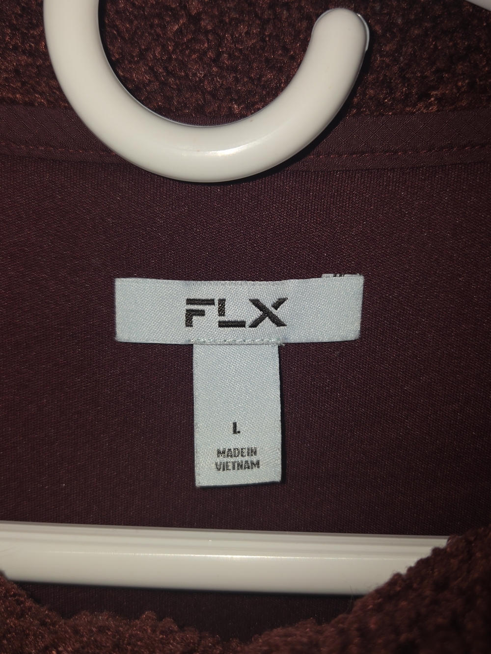 FLX Women's Maroon Sherpa-Trim Vest with Snap Front - Picture 3 of 6